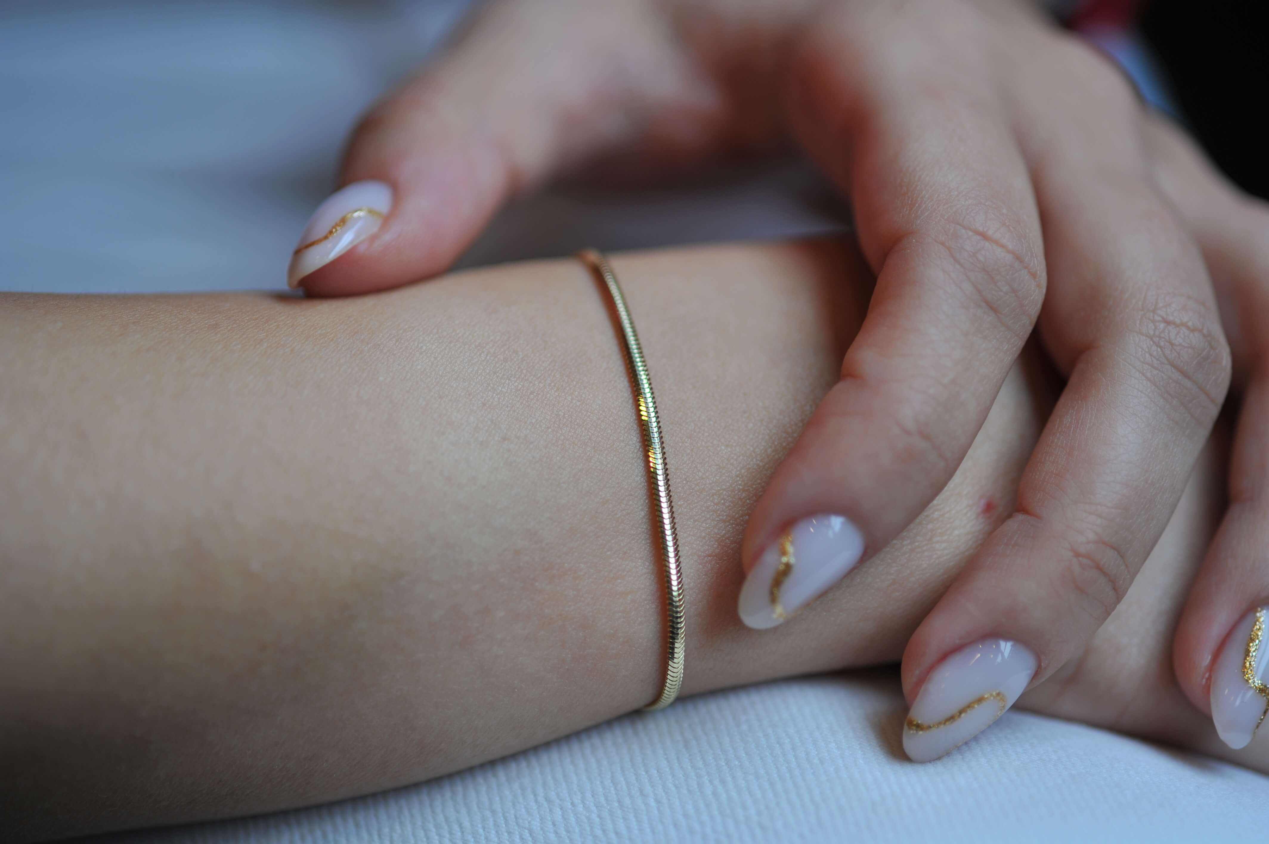14k Solid Gold Snake Chain Bracelet